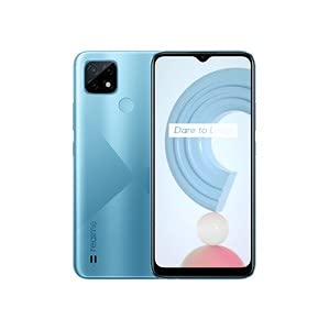 realme C21 Telephone Portable,Smartphone Debloqué et Batterie massive de 5000 mAh,Plein écran Mini-drop 6,5 pouces, Processeur puissant Helio G35 Dual Sim, 4+64GB, Cross Blue