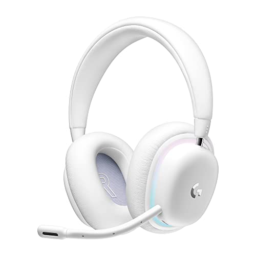 Logitech G G735 Bezprzewodowe Słuchawki do Gier, Konfigurowalne Oświetlenie RGB, LIGHTSPEED, Bluetooth, Gniazdo 3,5 MM, Kompatybilne z PC, Urządzeniami Mobilnymi, Odłączany Mikrofon - Biały