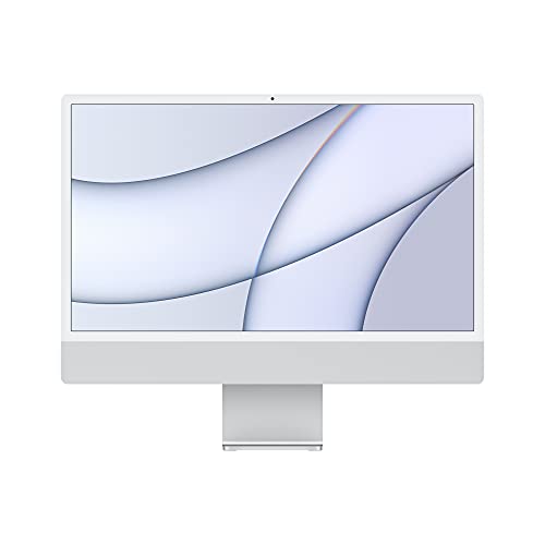 2021 Apple iMac (24 Pouces, Puce Apple M1 avec CPU 8 cœurs et GPU 8 cœurs, Quatre Ports, 8 Go RAM, 512 Go) - Argent