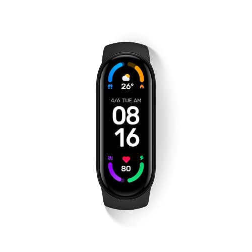 Xiaomi Mi Smart Band 6 Noir tracker d'activité sport, suivi santé, 30 modes d’exercices, 14 jours d'autonomie, version française