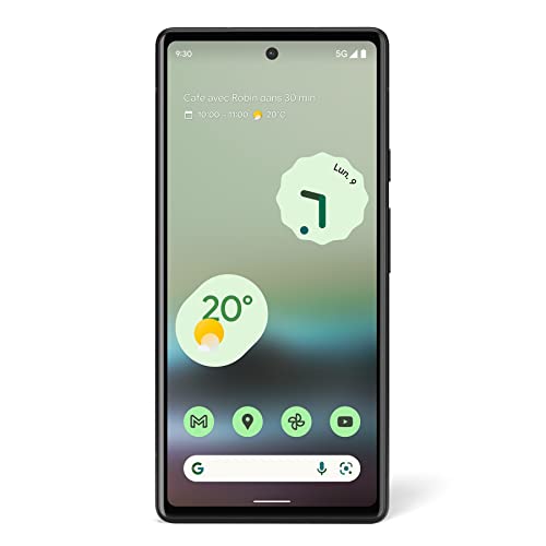 Google Pixel 6a – Smartphone Android 5G débloqué avec appareil photo de 12 Mpx et 24 heures d'autonomie – Galet