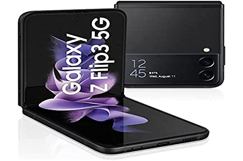 Samsung Galaxy Z Flip3, Téléphone mobile 5G 128Go Noir, Carte SIM non incluse, smartphone Android, Version FR