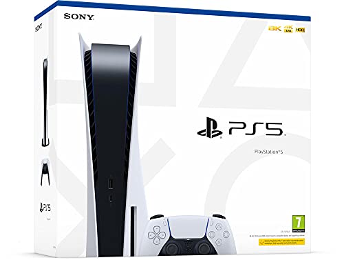 Sony PlayStation 5 Standard Edition, PS5 with 1 DualSense Wireless Controller, Colour: White