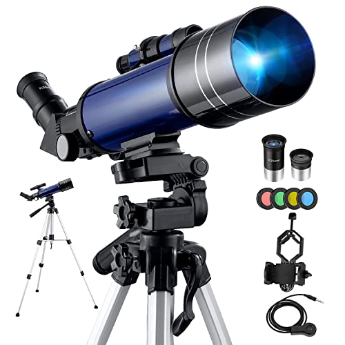 Télescope Astronomique Kit Complet Pro 400/70 Lunette HD Portable Puissant pour Enfants et Adultes Débutants avec Instruction en Français