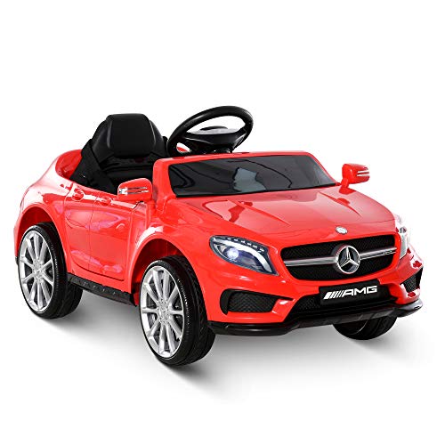 HOMCOM Voiture véhicule électrique Enfant 6 V 3 Km/h Max. télécommande Effets sonores + Lumineux Mercedes GLA AMG Rouge