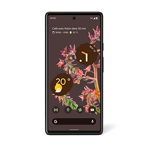 Google Pixel 6 – Smartphone Android 5G débloqué avec appareil photo de 50 Mpx et objectif Grand Angle – [128GB] – [Noir Carbone]