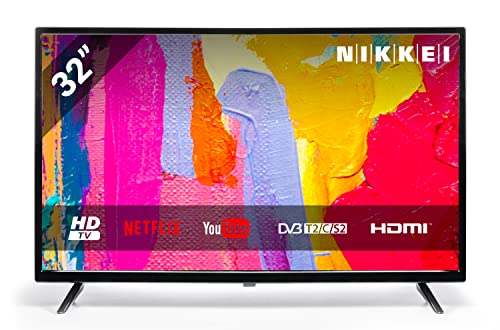 Nikkei NH3218S 32 Inch (81 cm) Television - LED Smart TV with Netflix, Spotify, Youtube, HD Ready (1366 x 768), WiFi, 3X HDMI, 2X USB, VESA 200x100mm