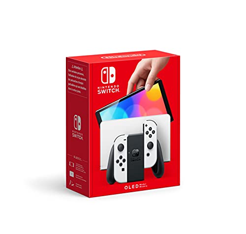 Console Nintendo Switch (Modèle OLED) avec Station d'Accueil/Manettes Joy-Con Blanches