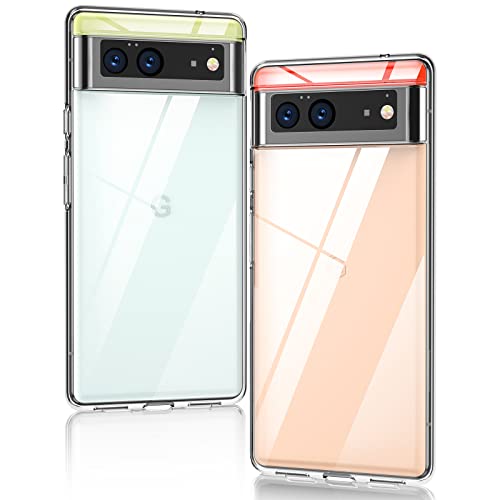 AINOYA Coque Compatible avec Google Pixel 6, Housse de Protection en TPU Souple, Mince et Limpide, Transparent