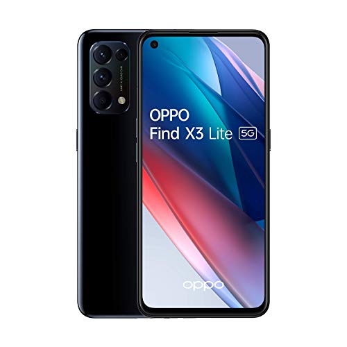 OPPO Find X3 Lite - Smartphone 5G Débloqué - Téléphone 5G 128 Go - 8 Go de RAM - Écran 90 Hz - Batterie 4300 mAh - Capteur Photo Ultra HD 64 MP - USB-C - Android 10 - Noir Étoilé