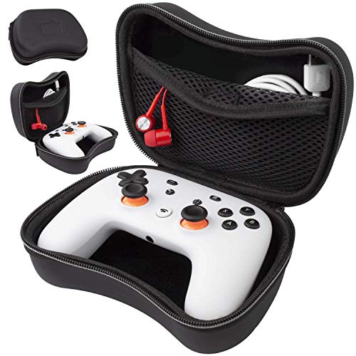 Orzly Case for Google Stadia - Deluxe Hard Cover [en Matériau Antichoc] for Stadia, with Space to Store USB Cables, Headphones